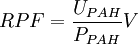 RPF = \frac {
U_ {
PA}
}
{
P_ {
PA}
}
V