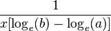 \frac {
1}
{
x [\log_e (b) - \log_e ()]}