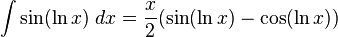 int sin (ln x);dx = frac{x}{2}(sin (ln x) - cos (ln x))
