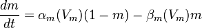 Hodgkin-Huxley main differential equations