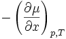  - \left(\frac{\partial \mu}{\partial x}\right)_{p,T}