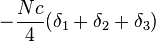 -\frac{Nc}{4}(\delta_1 + \delta_2 + \delta_3)