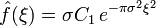 \quad \hat{f}(\xi)= \sigma C_1 \, e^{-\pi\sigma^2\xi^2}