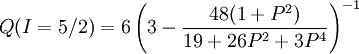 Q (I 5/2) 6\left (3 - \frac {
48 (1+P^2)}
{
19+26
P^2 3 P^4}
\right)^ {
- 1}