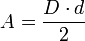 A = \frac{D\cdot d}{2}