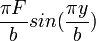 \frac { \pi F} { b} peko (\frac { \pi y} { b} )