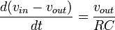 \frac{d(v_{in} - v_{out})}{dt} = \frac{v_{out}}{RC}