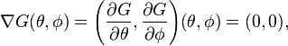 \nabla G (\theta, \fi) \left ({
{
\partial}
G \over {
\partial}
\theta}
, {
{
\partial}
G \over {
\partial}
\fi}
\right) '\' 