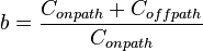 b = \frac {
C_ {
onpat}
+ C_ {
eksterpado}
}
{
C_ {
onpat}
}