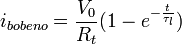i_{bobeno} = \frac{V_0}{R_t}(1 - e^{-\frac{t}{\tau_l}}) 