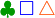 \color{OliveGreen}\clubsuit\,\color{Blue}\Box\, \color{Orange}\triangle