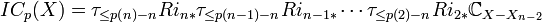 IC_p (X) = \taŭ_ {
\le p (n) - n}
Ri_ {
n÷}
\taŭ_ {
\le p (n) - n}
Ri_ {
n÷}
\cdots\taŭ_ {
\le p (2) - n}
Ri_ {
2÷}
{
\matb C}
_ {
X-X_ {
n}
}