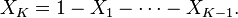 X_K=1-X_1-\cdots-X_{K-1}.