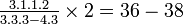 Superior: 3.1.1.2 / Inferior: 3.3.3-4.3, Total = 36-38