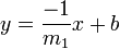 y = frac{-1}{ m_1 } x + b ,