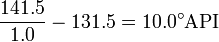 Using API gravity to calculate barrels of crude oil per metric ton[edit]