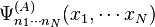 \Psi^{(A)}_{n_1 \cdots n_N} (x_1, \cdots x_N)\,\!