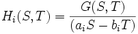 H_i (S, T) = \frac {
G (S, T)}
{
(a_iS-b_iT)}