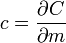 c={\partial C \over \partial m}