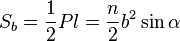 S_b = \frac{1}{2} P l = \frac{n}{2} b^2 \sin \alpha