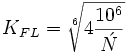 K_{FL}=\sqrt[6]{4\frac{ 10^6}{\acute{N}}}