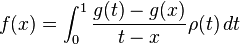 f (x) \int_0^1\frac {
g (t) - g (x)}
{t-x}
\rho, dt)