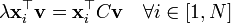 \lambda \matbf {
x}
_i^\top \matbf {
v}
\mathbf {
x}
_i^\top C\mathbf {
v}
\kvad\foral i\in [1, N]