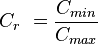 C_r \ = \ frac {C_ {menit}} {C_ {max}}