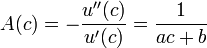  A(c) = -\frac{u''(c)}{u'(c)}=\frac{1}{ac+b}