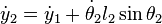 \dot y_2 = \dot y_1 + \dot\theta_2 l_2 \sin \theta_2