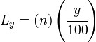 L_y = (n)\left(\cfrac{y}{100}\right)