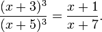 {(x+3)^3 \over (x+5)^3}={x+1 \over x+7}.