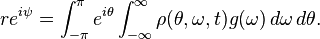 r-e^ {
mi \psi}
= \int_ {
\pi}
^ {
\pi}
e^ {
mi \theta}
\int_ {
\infty}
^ {
\infty}
\rho (\theta, \omega, t) da g (\omega) '\' 