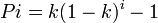 Pi = k(1 -k)^i-1