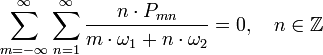 \sum_{m=-\infty}^\infty\sum_{n=1}^\infty\frac{n\cdot