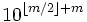 10^{\lfloor m/2 \rfloor+m}