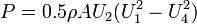 P=0.5\rho AU_2(U_1^2-U_4^2)