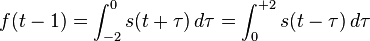 f (t) \int _ {
{
- 2}
}
^ {
{
0}
}
s (t+\taŭ) '\' 