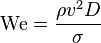 \matrm {
Ni}
= \frac {
\rhov^2 D}
{
\sigma}