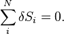 \sum_i^N\delta S_i=0.