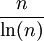 \frac{n}{\ln (n)}