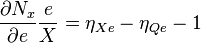 \frac{\partial N_x}{\partial e}\frac{e}{X} = \eta_{Xe} - \eta_{Qe} - 1