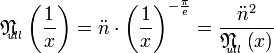 mathfrak{N}!!!{}_{{}_{ull}}left(frac1xright)=ddot ncdot left(frac1xright)^{-frac{pi}{e}}=frac{ddot n^2}{mathfrak{N}!!!{}_{{}_{ull}}left(xright)}