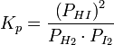 K_p = \frac{\left (P_{HI} \right )^2}{P_{H_2} 
\cdot P_{I_2}}
