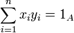 \sum_ {
i 1}
^ n-ks_i i_i = 1_A