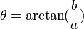 \theta = \arctan(\frac{b}{a})