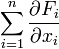 \sum_{i=1}^n\frac{\partial F_i}{\partial x_i}