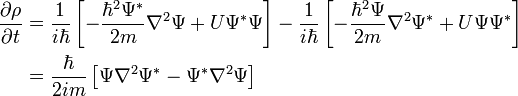  \begin{align}
\frac{\partial \rho}{\partial t} & = \frac{1}{i\hbar } \left - \frac{1}{i\hbar } \left \\ & = \frac{\hbar}{2im} \left \\
\end{align} 