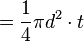 = \frac{1}{4} \pi d^2 \cdot t