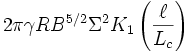 
2\pi\gamma RB^{5/2}\Sigma^2K_1\left(\frac{\ell}{L_c}\right)
